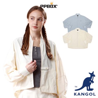 KANGOL 袋鼠 女款 短版涼感 外套【65221420】時尚 長袖 連帽 長T 罩衫 外搭 女裝 日韓穿搭