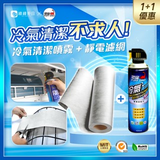冷氣清洗DIY工具組 恐龍冷氣清潔噴霧 綠綠好日銀銅鈦抗菌靜電濾網 空調冷氣清洗 夏天吹冷氣換季大掃除必備