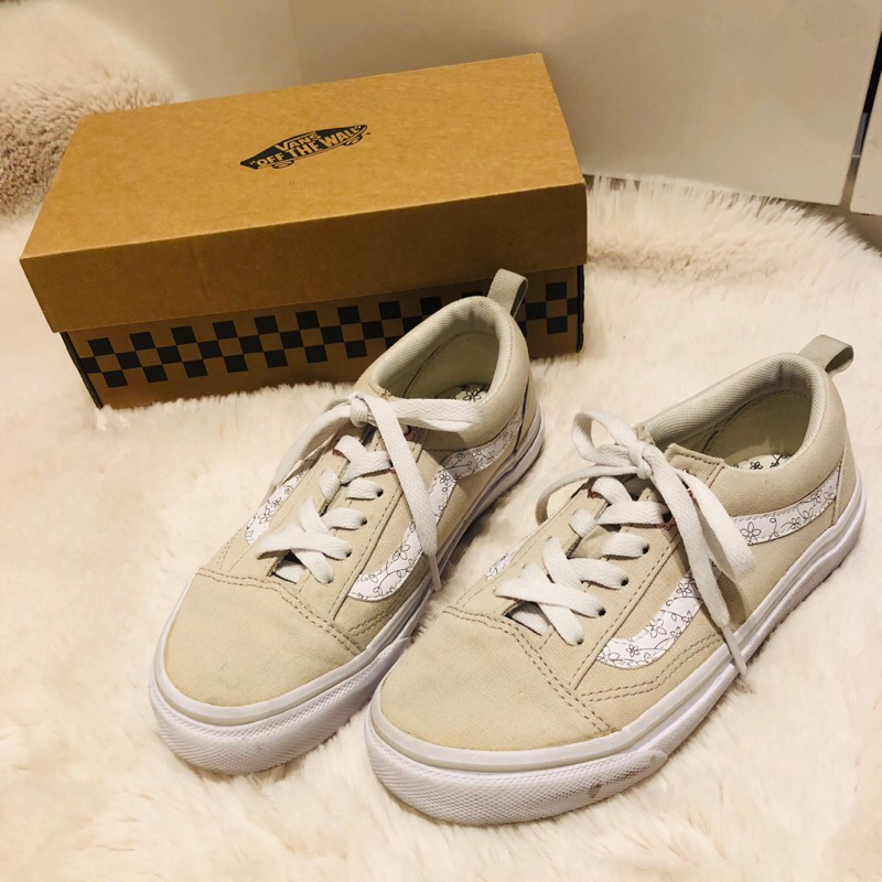 男童女童兒童vans old school米色奶茶色帆布鞋平底鞋運動鞋休閒鞋子