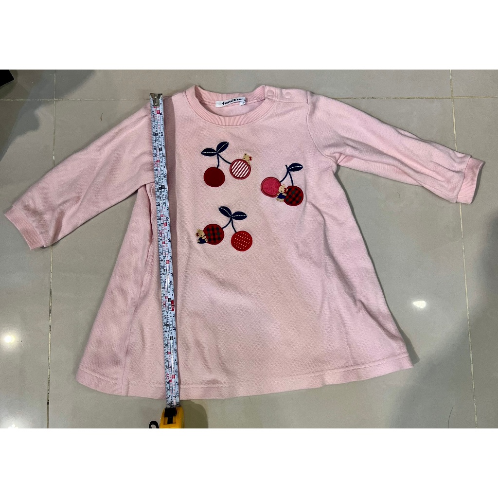 日本製 二手 日本 familiar 90公分 童裝 洋裝 上衣 春天 秋天 冬天 女生 女寶 長袖 衣服