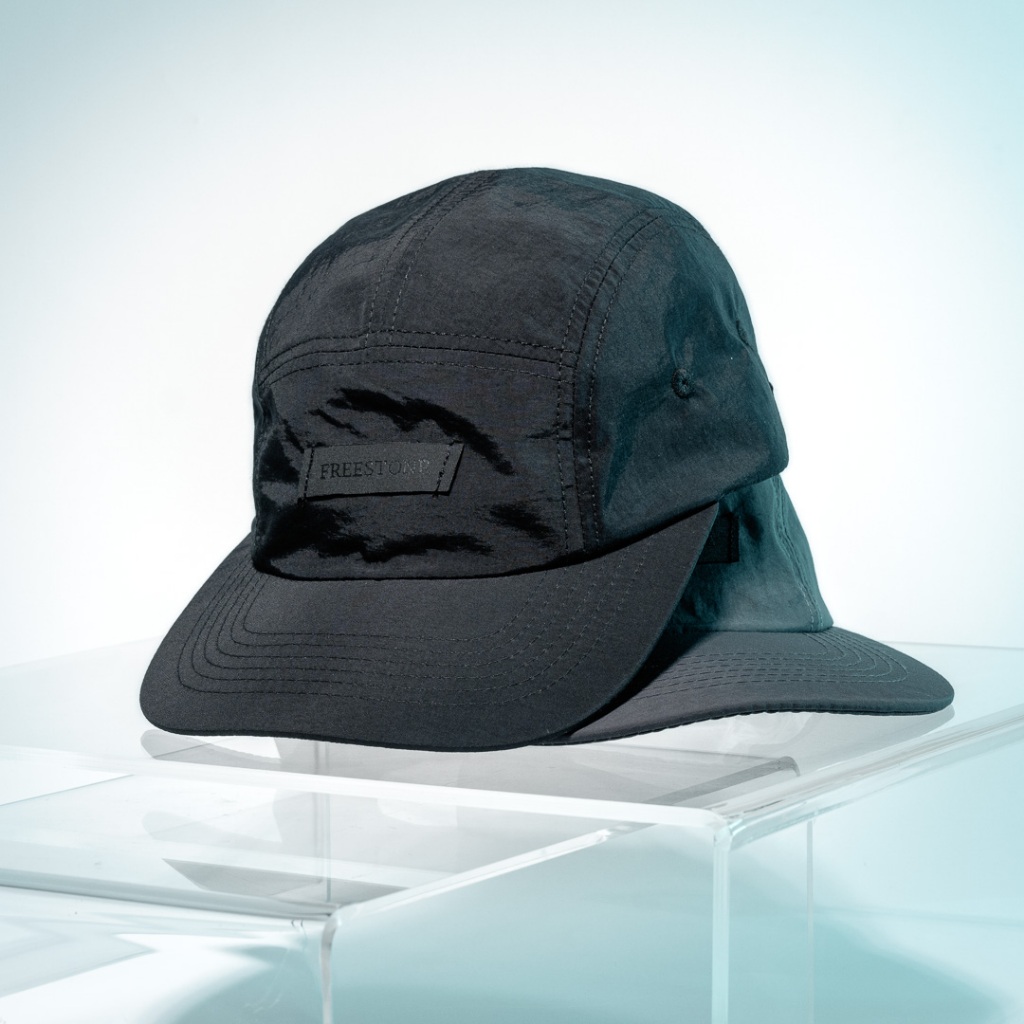 【FREESTONE】SP-1 黑標五分割帽 黑 / 灰 | 防潑水 尼龍帽 帽子 五片帽 反光標