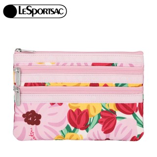 |快速出貨|Lesportsac 3-zip Cosmetic 三層拉鍊化妝包 送禮推薦-粉紅花漾 開學季禮物