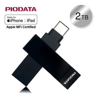 PIODATA iXflash USB-A/USB-C iPhone/iPad專用雙向隨身碟 2TB 質感黑