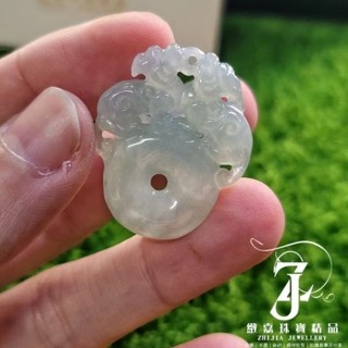 翡翠 平安扣 現貨保A 貔貅平安扣 冰晴綠 淺綠 直播 招財 實拍自然光