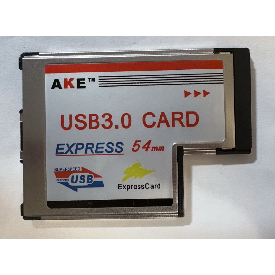 AKE 2Port USB3.0 ExpressCard 擴充卡 NEC PD720200 晶片 54mm 隱藏式不露頭