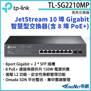 TL-SG2210MP TP-LINK JetStream 10埠 Gigabit 智慧型交換器(含 8埠 PoE+)