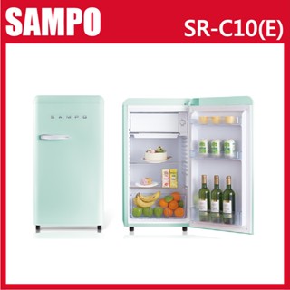 十倍蝦幣【SAMPO聲寶】99公升 單門冰箱 時尚復古型外觀 SR-C10(E) 宅配安裝，可回收舊機