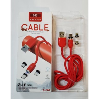【便宜賣】全新現貨 2.1A 三合一 蘋果 Micro USB Type-C 編織磁吸數據線 手機傳輸線 LED顯示