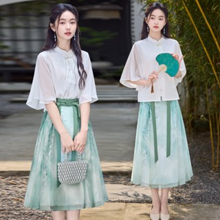 【40KG-70KG】S-2XL實拍改良漢服日常可穿著改良新中式上衣細帶馬面裙女元素通勤