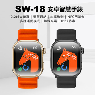 臺灣現貨 安卓智慧手錶 2.2吋曲面大螢幕 健康監測 IP67生活防水 門禁卡 視訊 通話 手錶支付