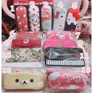 ♥小公主日本精品♥現貨 Hello Kitty美樂蒂 小美人魚 玫瑰花 奶油妹 鋼琴 眼鏡盒 眼鏡收納盒 硬殼置物盒~8