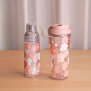 【 hahababy x WOKY】ECOZEN® 透明瓶600ml-粉粉心花開