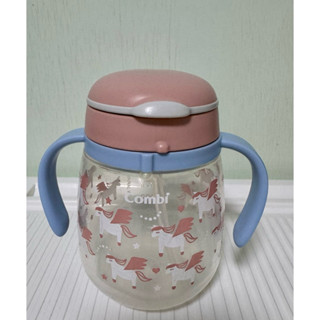 Combi LakuMug樂可杯第3階段吸管杯340ml 學習水壺 寶寶水壺 水杯 握把水壺 二手