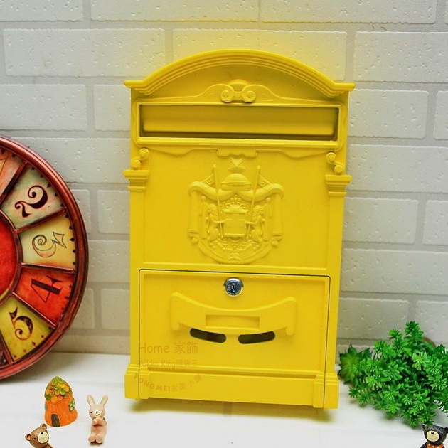 [HOME] 信箱 小天使信箱 超取蝦皮限2件 馬卡龍色系鑄鋁信箱 意見箱 馬卡龍黃色信箱