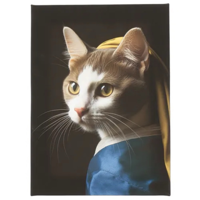 預購-「25040201日本🇯🇵製多款 貓星人主角 吉娃娃 貓咪 藝術畫 精品 相框畫 梵谷吶喊星空貓咪」