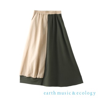 earth music&ecology 異素材拼接設計長裙(0S000002700)