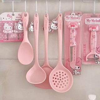 矽膠廚具🎀 kitty矽膠鏟不粘鍋食品級湯勺耐高溫家用鍋鏟漏勺炒菜飯勺 kitty鍋鏟 炒菜勺 叉子 矽膠湯勺 不沾鍋鍋
