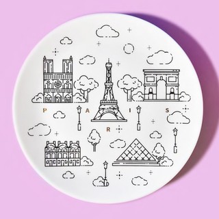 Upon the moon 英國品牌 法國 巴黎 艾菲爾鐵塔 Paris 8吋盤子 餐盤 裝飾 SOMEWHERE系列