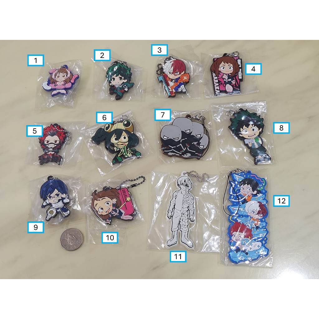 [睡睡蛙小池] 我的英雄學院 軟膠 吊飾 扭蛋 綠谷出久 蛙吹梅雨 轟焦凍 麗日御茶子 分倍 切島锐兒郎 瀨呂範太