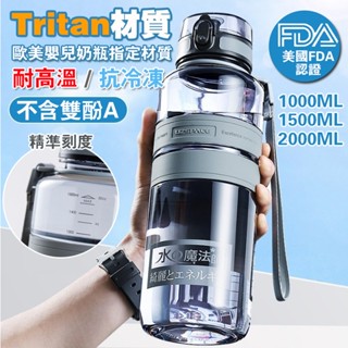 【現貨免運丨隔日到貨】 運動水壺 tritan 2000ml 健身水壺 大容量 水壺 大水壺 刻度水壺 直飲水壺 水杯