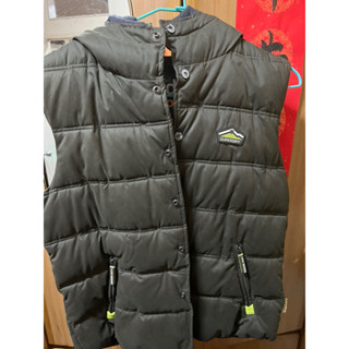 Superdry-綠色羽絨背心(M)