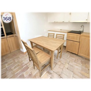 【168 Furniture】👉臺灣出貨👈---麥可西餐桌---小家庭餐桌/110*70 /小麥色 /實木餐桌