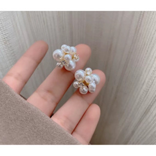 【快速出貨】珍珠花球造型 耳環