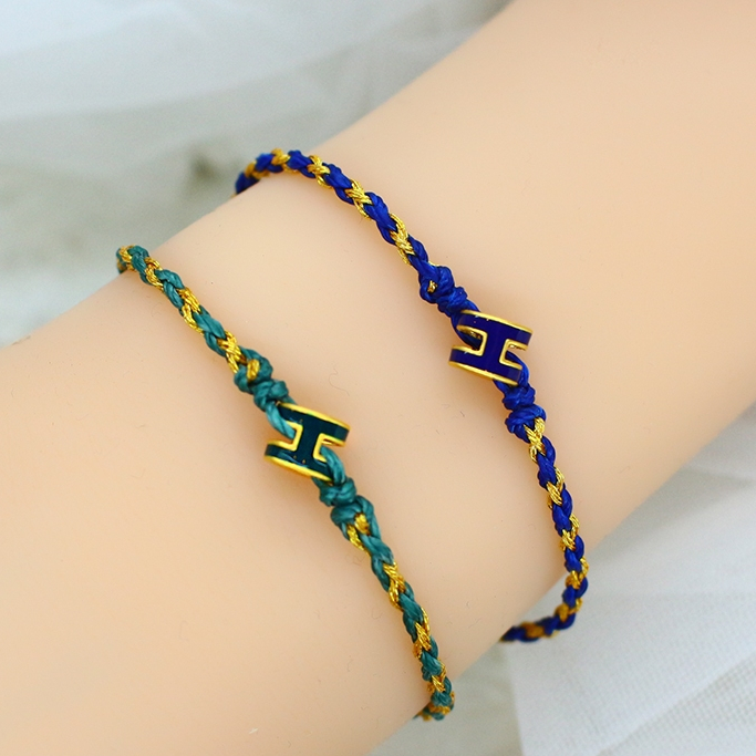 純金9999 0.03錢 魔力H四股編手鍊 二色選  彌月 黃金 迎鶴金品 Y-