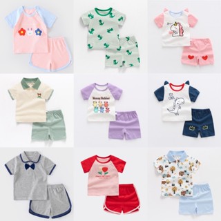全館臺灣現貨🧜‍♀️100-120碼男女童純棉夏季短袖套裝休閒外出套裝呼吸棉短褲短袖MERMAID MOON