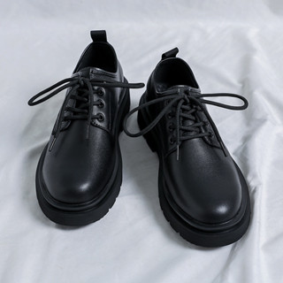 【G.T shop】韓國黑皮鞋 男 馬丁鞋 小皮鞋 男內增高大頭工裝鞋 男生皮鞋 商務工作鞋男 樂福鞋 馬丁鞋 皮鞋