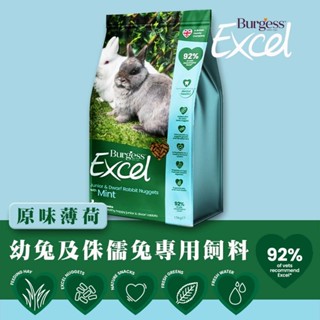 Burgess Excel 英國伯爵 幼兔及侏儒兔專用飼料(原味薄荷)/1.5KG 兔飼料 寵物兔飼料 幼兔飼料 兔乾糧