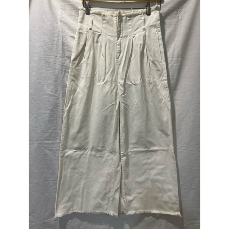 Lowrys farm米白色牛仔褲寬褲
