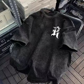 【風格家】美式衣服 衣服 短袖 t恤 水洗短t 水洗 短袖上衣 古著 運動上衣 復古 oversize t恤 大 t恤