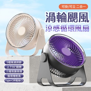 【臺灣現貨】二合一涼感DC循環風扇 掛立兩用 DC風扇 桌上風扇 壁掛風扇 露營 節能扇 空氣循環扇 桌扇 USB風扇