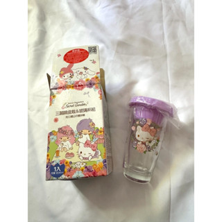 （現貨）全新 Hello kitty三麗鷗盆栽-玻璃杯組「附立體公仔攪拌棒」