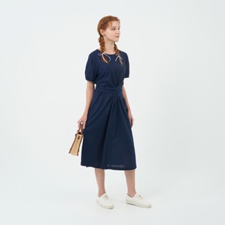 GIORDANO 女裝綁帶連身洋裝 Natural Linen系列 05465220