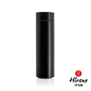 【HIRONE】304不鏽鋼溫度顯示保溫杯-黑色500ml