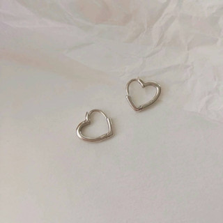 現貨 耳環 愛心 圈圈耳環 耳圈 耳扣 易扣式耳環 耳釘 純銀耳環 925 純銀 環式耳環 EM2032