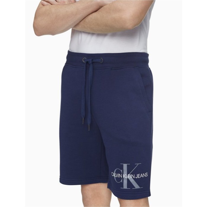 【CK男生館】☆【Calvin Klein JEANS大LOGO印圖短棉褲】☆