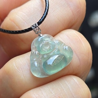 嗨，寶貝銀飾珠寶* 翡翠飾品☆18k金 保證緬甸玉A貨 起螢光 冰玻璃種紫羅蘭 招財彌勒佛翡翠吊墜 墜子