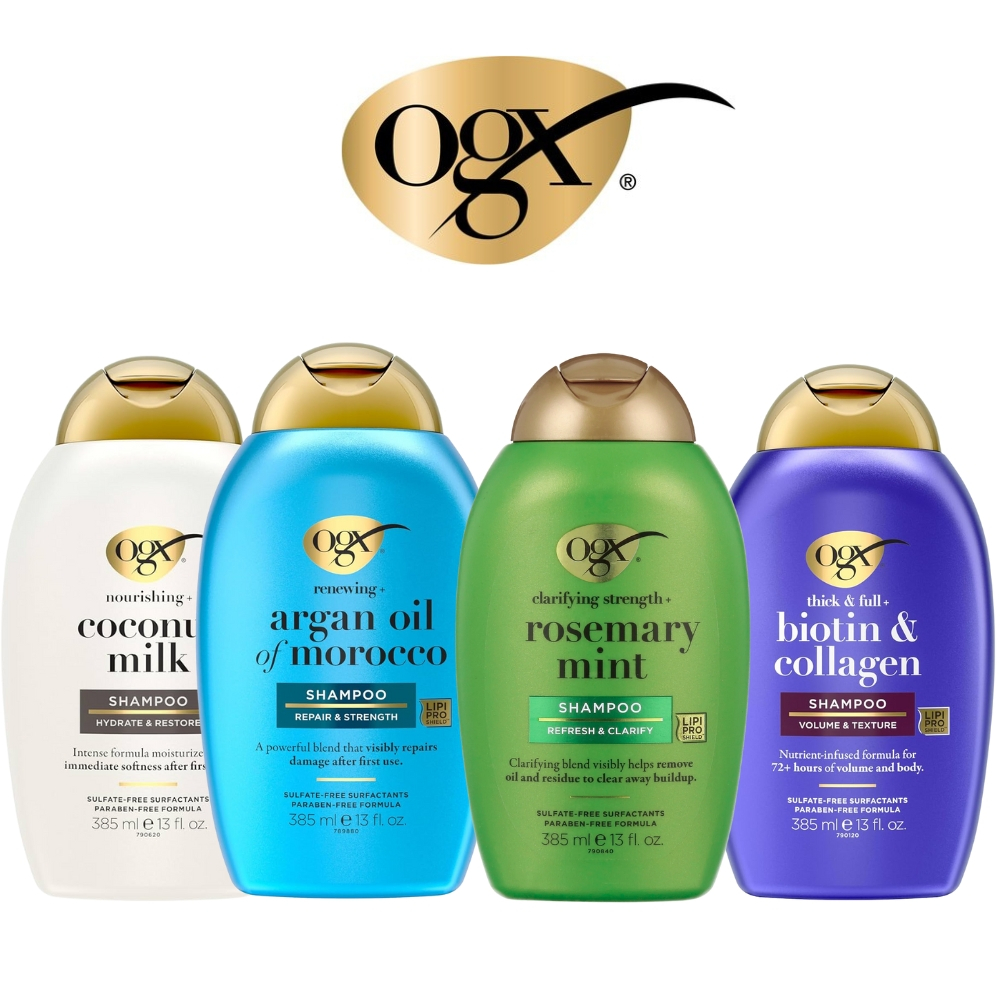 🇺🇸【現貨不用等】OGX 洗髮精 潤髮乳 椰奶 摩洛哥堅果油 迷迭香薄荷 385ml
