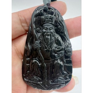 〔附證書〕天然翡翠-籃水土地公吊飾磨沙。瓜料