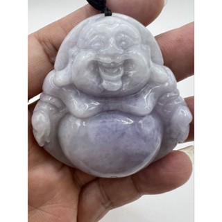 〔附證書〕天然翡翠-紫羅蘭彌勒佛吊飾。