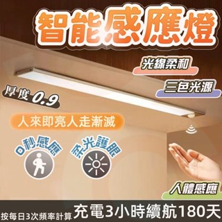 ✨臺灣出貨✨超薄人體感應燈 LED燈 亮度調節 走廊燈 人體感應 三色燈光 磁吸燈 衣櫃燈 櫥櫃燈 氛圍燈 小夜燈 鋁材