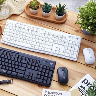 Logitech 羅技 MK295 無線靜音鍵鼠組 石墨灰/珍珠白