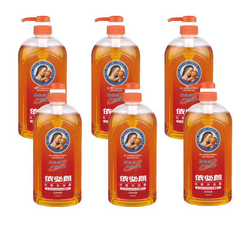 依必朗抗菌沐浴露 1000ml x6入｜超值家庭補貨組｜抗菌 清新不黏膩 含維他命E｜現貨速發