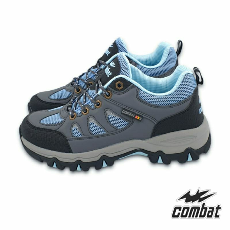 【米蘭鞋都】COMBAT (女) 機能 防潑水 戶外 登山鞋 健行 踏青鞋 透氣 止滑 696 灰藍