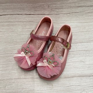 ［出清品］[ 展示品 ]《布布童鞋》BABYVIEW臺灣製閃亮粉色王冠兒童公主鞋(15.5公分)