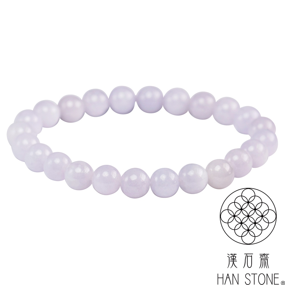【漢石齋】天然翡翠A貨 手珠手串 冰糯種紫羅蘭(7.5-8mm/24pcs)