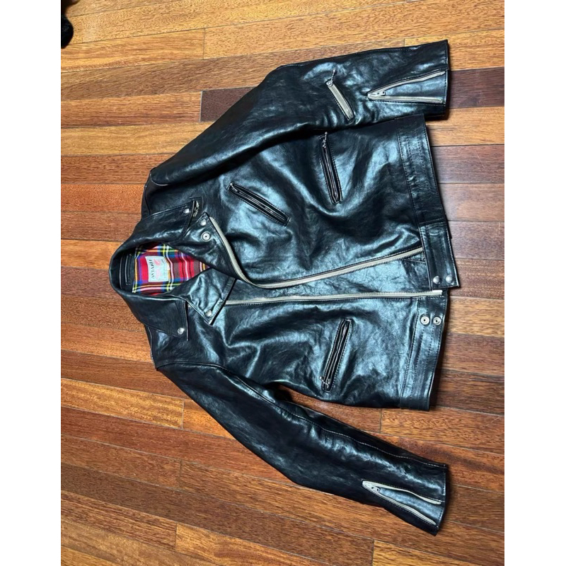 Lewis leather 441T cyclone veg cowhide  植鞣黑茶全脂牛革皮衣